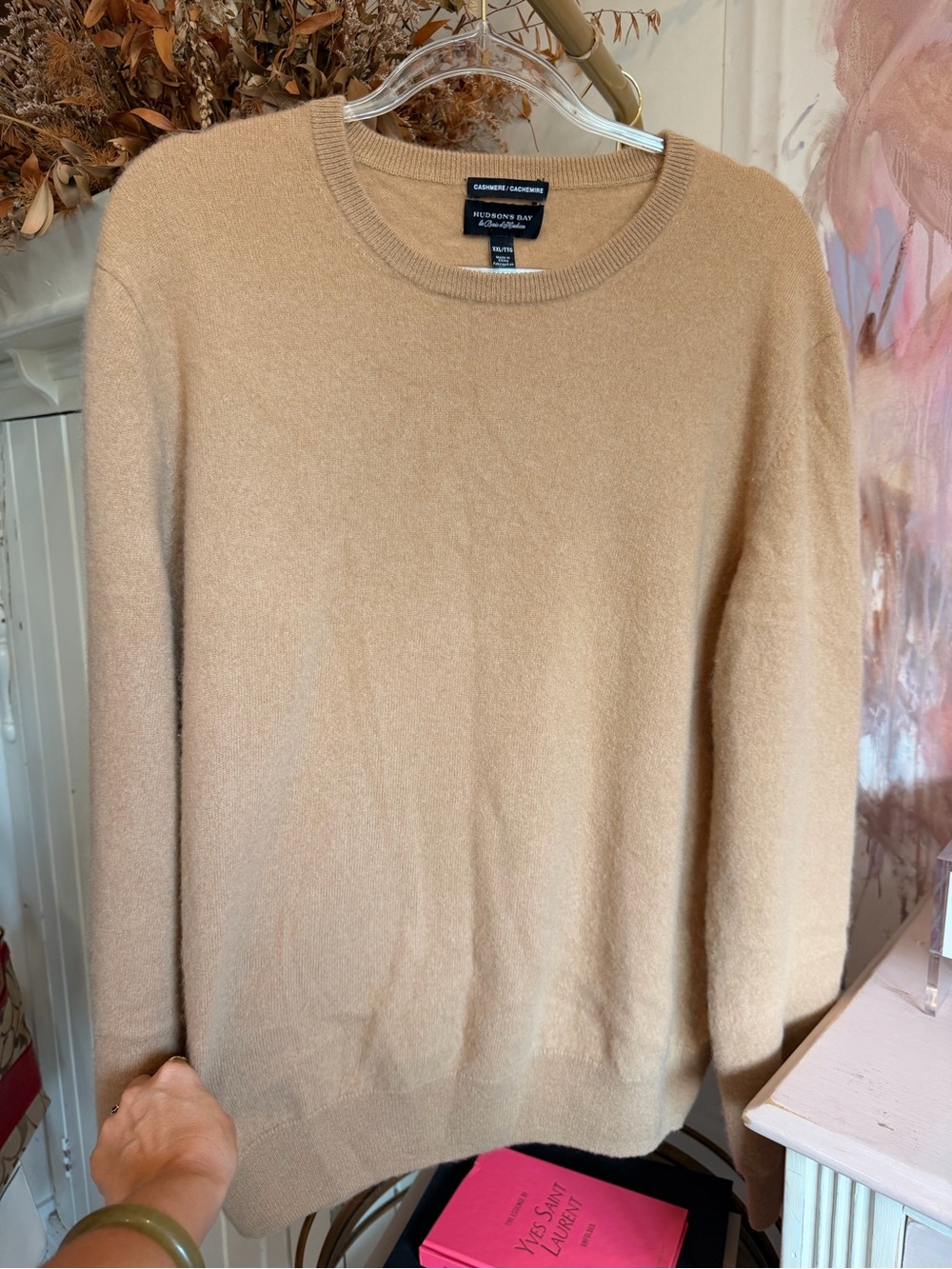 HBC Cashmere Crewneck Sweater in Camel